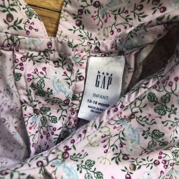 Gap Floral 12-18M Blouse With Peter Pan Collar - Picture 2 of 5